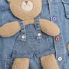 Temperament Trendy Kids Clothes Customized Girls Jacket Bear Patchwork Denim Jean Jacket for Children - Image 2