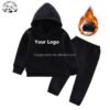 New Trendy Wholesale High Quality Custom Made Logo Toddler Jogger Fleece 2 Pieces Clothing Kids Boys Set - Image 2