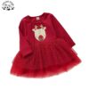 OEM Customizable Best Price Autumn Winter Christmas Children's Dress Baby Long Sleeve Print Mesh Dress - Image 2
