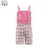 Factory Direct Price pink Spaghetti Strap Bow and Shorts Casual Girls Clothing Sets Girl Outfit Set 2pcs - Image 2