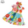 Custom Summer Kids Clothing Fruit Print Casual Dress Girls Breathable Knee-Length Mini Design School Party Toddlers Dress - Image 2