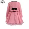 2024 New Spring Girls pink Puff Dress Suit Sweet Little Girl Princess Dress Suit for 4-12T - Image 2