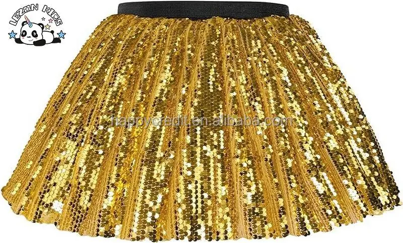 Customizable Girls Chiffon Tutu Skirts Sparkling Sequins Breathable Floral Plaid Decor Casual Lolita Style Parties Mini Length - Image 2