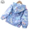 Customizable OEM Girls Jacket Rainbow Stars Unicorn Zipper up Windbreaker - Image 2