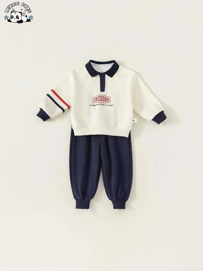 Customizable 100% Cotton Boys Sport Casual Long Sleeve Outfits Kids Clothing Sets for Boys - Image 2