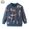 Autumn Long Sleeve Cartoon Cotton Crew Neck Hoodie Custom Kids Boys Clothing Sets