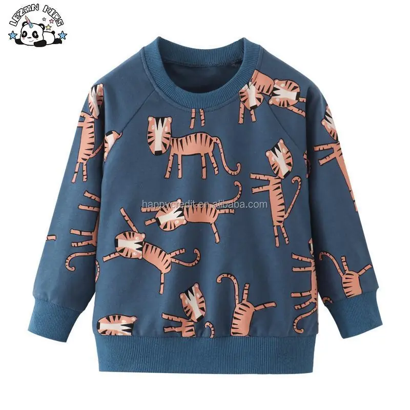 Autumn Long Sleeve Cartoon Cotton Crew Neck Hoodie Custom Kids Boys Clothing Sets