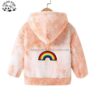 Customizable New Arrival Embroidery Children Tie Dye Zipper up Kids Fleece Girls Winter Coat With Hoodie - Image 2