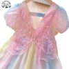 Customizable Hot Selling Chiffon Girls Dresses Children's butterfly Sequin Princess Dress for Party - Image 3