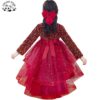 Custom Long Sleeved Trailing Sequins Mesh Poncho Girls Evening Dresses for Party Wear - Image 3