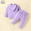 Wholesale Custom logo 2pcs Pullover Hoodies Suit and Pants Kids Clothing Sets for Girls - Image 3