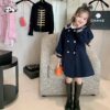 Custom Kids Girls Coats Preppy Style Cute Faux Woolen Long Sleeve Winter Warm Girls Coats - Image 3
