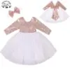 High Quality Custom Latest Design Colorful Sparkle Children Clothing Princess Dress for Girls - Image 3