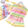 Wholesale High Quality Custom Colorful Flower Printing Girls Clothing Sets Casual for Summer - Image 3