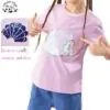 Custom Patchworks Breathable Cotton T Shirt Tops Girls Sequin Sea Shells Patchworks T Shirt - Image 3
