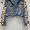 Customization European Rivet Decoration Colorful Gems Denim Jacket Kids Sequin Jean Jacket - Image 3