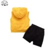 Factory Direct Price Sleeveless Hoodie Pullover Shorts Boys Clothing Sets for 4 to 12 Years Old - Image 3