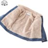 OEM Kids Winter Toddler Denim Jacket Children's Warm Jeans Clothes Kids Winter Coats - Image 3