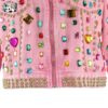 Customizable New Style Pink Colorful Gems Decoration Jeans Zip Jacket Girls Denim Jacket for 2-14T - Image 3