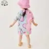 Wholesale Customizable Little Cute Pattern Printing Summer Short Sleeved Suits Girls Clothing Sets for 2-14 Year - Image 3