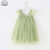 ODM Custom Tulle Princess Dress Baby Girls Solid Pattern Ruffle Decoration Summer Woolen Fabric Dress - Image 3