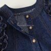 ODM Customizable Girls Casual Denim Dress Ruffle Sleeves Solid Washed Knee-Length Party Style for Toddlers Summer - Image 3