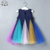 New Fashion Summer Rainbow Dress Casual Dresses SleeveLess Kids Dresses  for 2-14 Years - Image 3