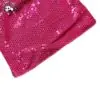 Beaded Suit for Girls Sequined Short Sleeves Top Casual Wide-leg Pants Lace-up Girls Clothing Set - Image 3