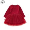 OEM Customizable Best Price Autumn Winter Christmas Children's Dress Baby Long Sleeve Print Mesh Dress - Image 3