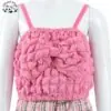 Factory Direct Price pink Spaghetti Strap Bow and Shorts Casual Girls Clothing Sets Girl Outfit Set 2pcs - Image 3