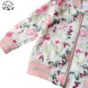 Custom New Style Children's Clothing 3-12 Years Girls Bomber Jacket Lovely Flower Print Zipper Jacket - Image 3