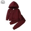 Customizable New Arrival Long Sleeve Hoodies and Pants Kids Jacquard Clothing Sets for Children Girls Body Suit - Image 3