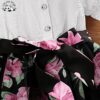 Kids Clothing Girls Cotton Polyester Ruffle Collar Sleeve Shirt Tulle Flower Print Skirt Girls Set Dresses for Kids Girls Custom - Image 4