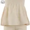 Factory Direct Price Pure Color Spaghetti Strap Soft tank Top and Pants Girls Clothing Sets Cute - Image 4