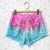 Custom Women's Summer Shorts in Tie-Dye Cotton Denim Breathable Western Style Shorts with Logo Pattern and Stubbed Rivets - Image 4