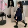 Custom Kids Girls Coats Preppy Style Cute Faux Woolen Long Sleeve Winter Warm Girls Coats - Image 4