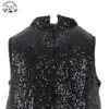 Designer Style Kids Sleeveless Dress Hem Feather Design Black Sequin Skirt  Party Girls Dresses - Image 4