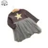 Wholesale Long Sleeves Ribbed Flower Girls' Dresses Toddler Birthday Tutu Dress Little Princess Dress - Image 4