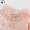 Customized Long Sleeve Casual Cute Pink Baby Girl Tulle Winter Kids Dresses for Girls - Image 4
