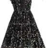 Customize Girls One Shoulder Sequin Dress  Party Dress for 5-12 Y  with Sparkly Sequins Popular Girl Dress - Image 4