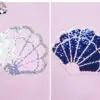 Custom Patchworks Breathable Cotton T Shirt Tops Girls Sequin Sea Shells Patchworks T Shirt - Image 4