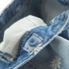Customizable Printed Cute Daisies Flowers Light Blue Washed Cotton Denim Girls Jeans Pant - Image 4