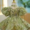 Customizable Factory Price Luxury Birthday Princess Dress Lovely Flower Girl Dress Green Sequin Tutu Dress - Image 4