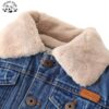 OEM Kids Winter Toddler Denim Jacket Children's Warm Jeans Clothes Kids Winter Coats - Image 4