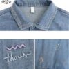 Temperament Trendy Kids Clothes Customized Girls Jacket Bear Patchwork Denim Jean Jacket for Children - Image 4