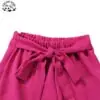 Beaded Suit for Girls Sequined Short Sleeves Top Casual Wide-leg Pants Lace-up Girls Clothing Set - Image 4