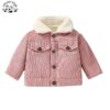 Stylish Winter Cardigan Warm Corduroy Kids Coats Jackets 2-14Y Girls Casual Style Hood Collar Logo Decoration Solid Long Coats - Image 4