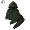 Customizable New Arrival Long Sleeve Hoodies and Pants Kids Jacquard Clothing Sets for Children Girls Body Suit - Image 4