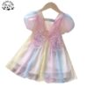 Customizable Hot Selling Chiffon Girls Dresses Children's butterfly Sequin Princess Dress for Party - Image 4