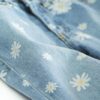 Customizable Printed Cute Daisies Flowers Light Blue Washed Cotton Denim Girls Jeans Pant - Image 5